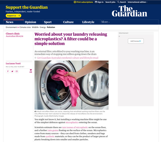 The Guardian: Worried about your laundry releasing microplastics? A filter could be a simple solution