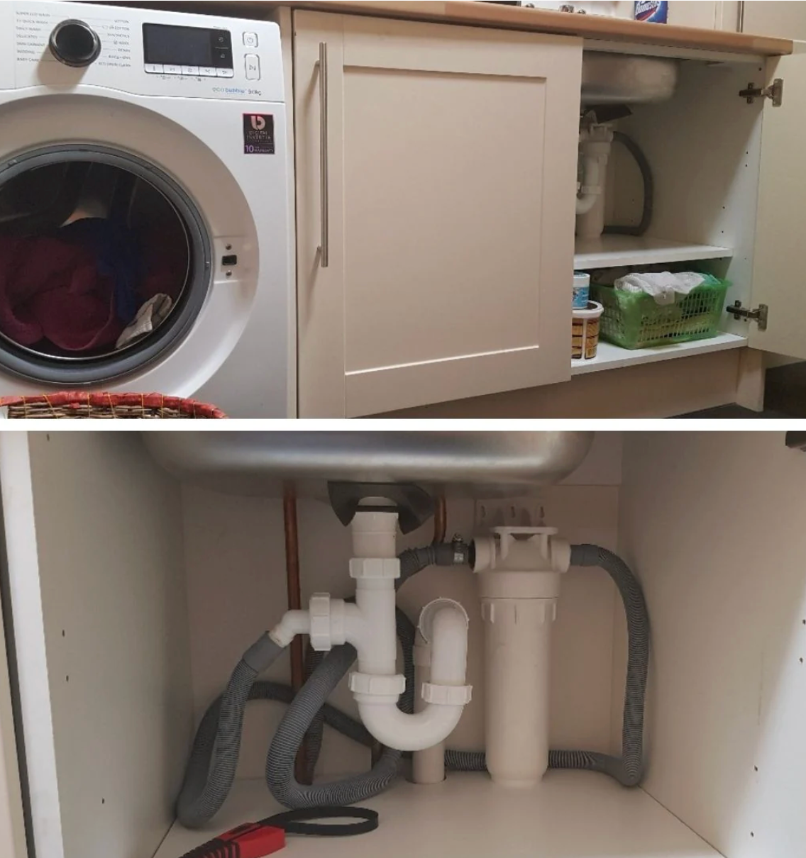 When your drain is under the sink